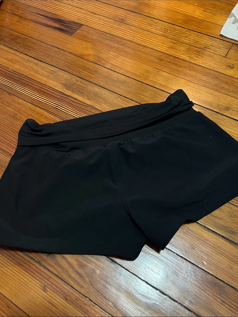 Roxy Black Fold-Over Waist swim surf  Shorts